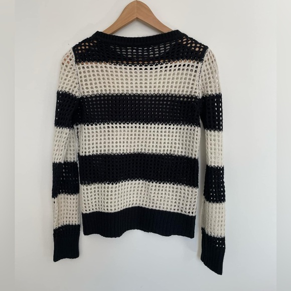 Guilty Black and Cream Striped Knit Sweater size small - Picture 3 of 4
